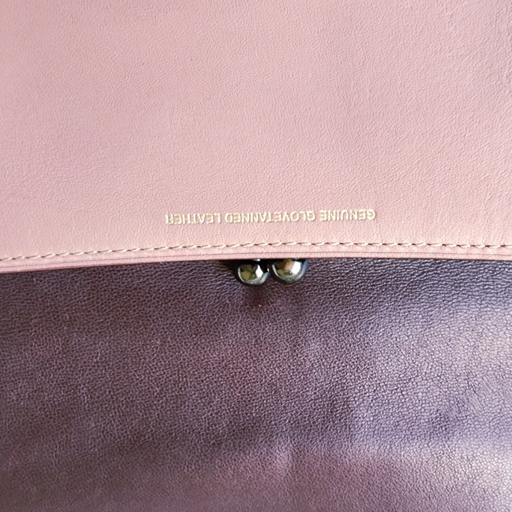 Vintage Coach  1941 Dinky Crossbody Bag Glovetanned Leather Dusty rose mauve - Picture 7 of 9